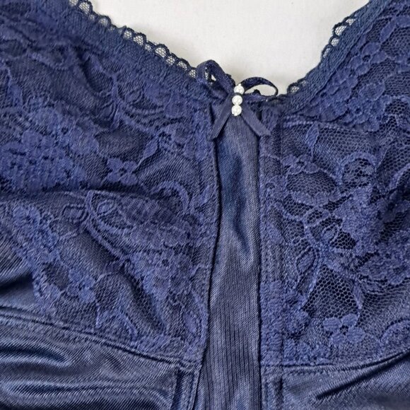 Amoena Nancy SB US Size 46G Navy Blue Lace Detail Adj Straps Back Closure NWT - Picture 3 of 13